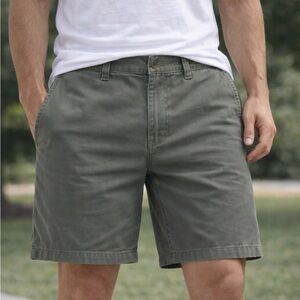 Bass Men's Khaki Green Flat Front Shorts